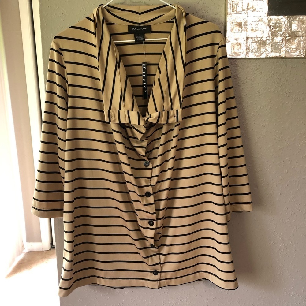 Focus striped stretchy blouse